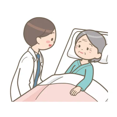 医師に相談しているイラスト